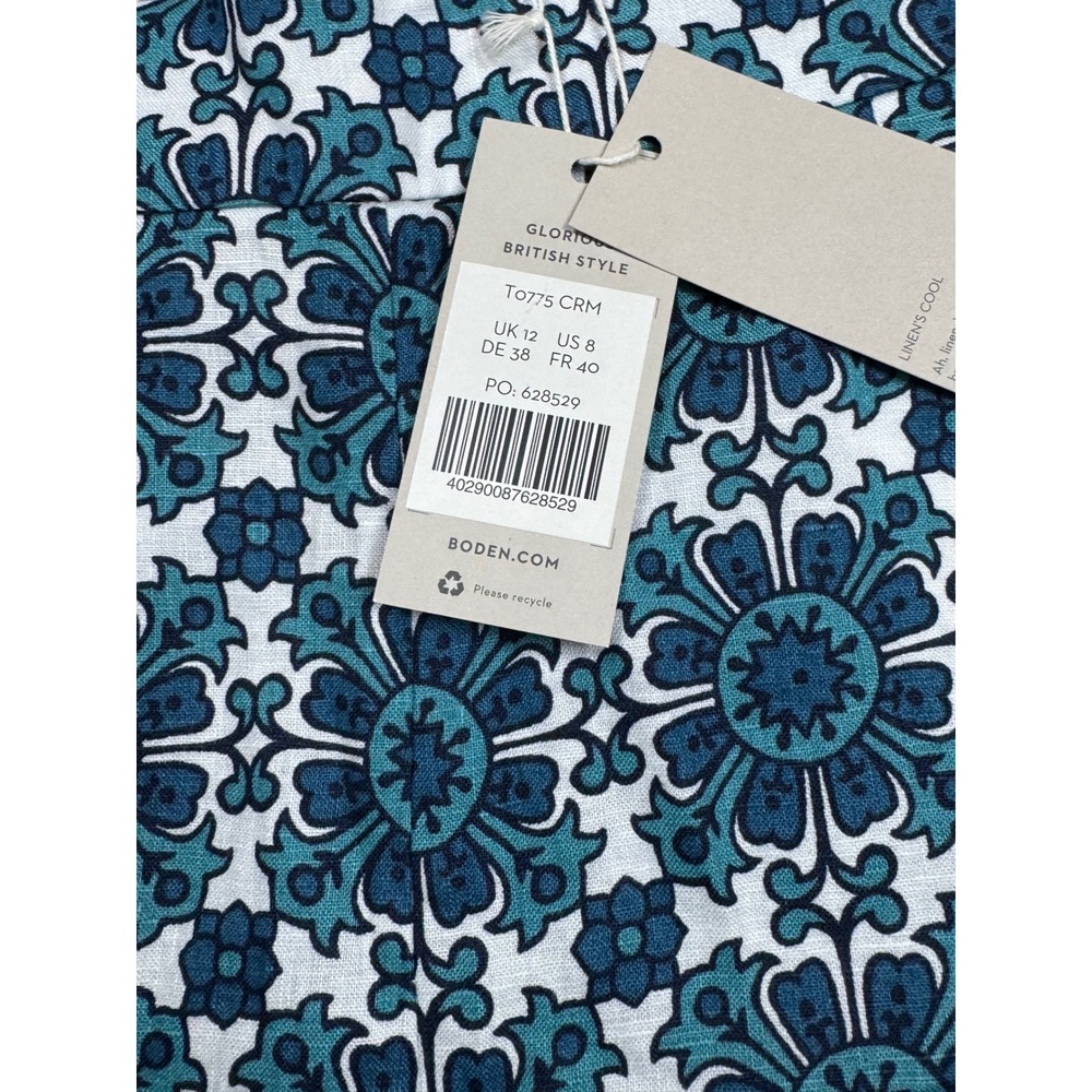 NWT Boden Georgina Linen Trouser Shorts Women's 8 Mom Style High Rise Coastal - Picture 5 of 8
